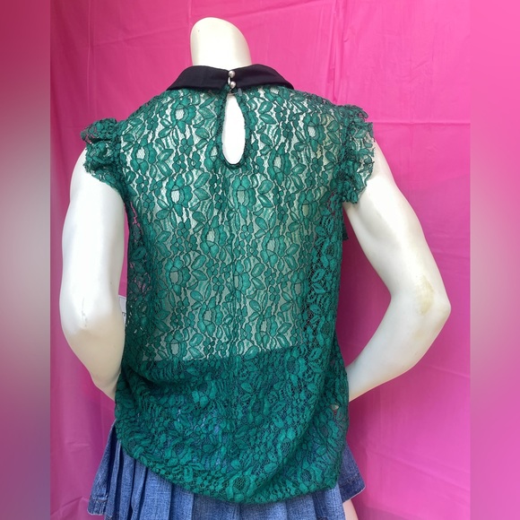 NWT Crochet see true green top with cap sleeves size XL - Picture 8 of 15